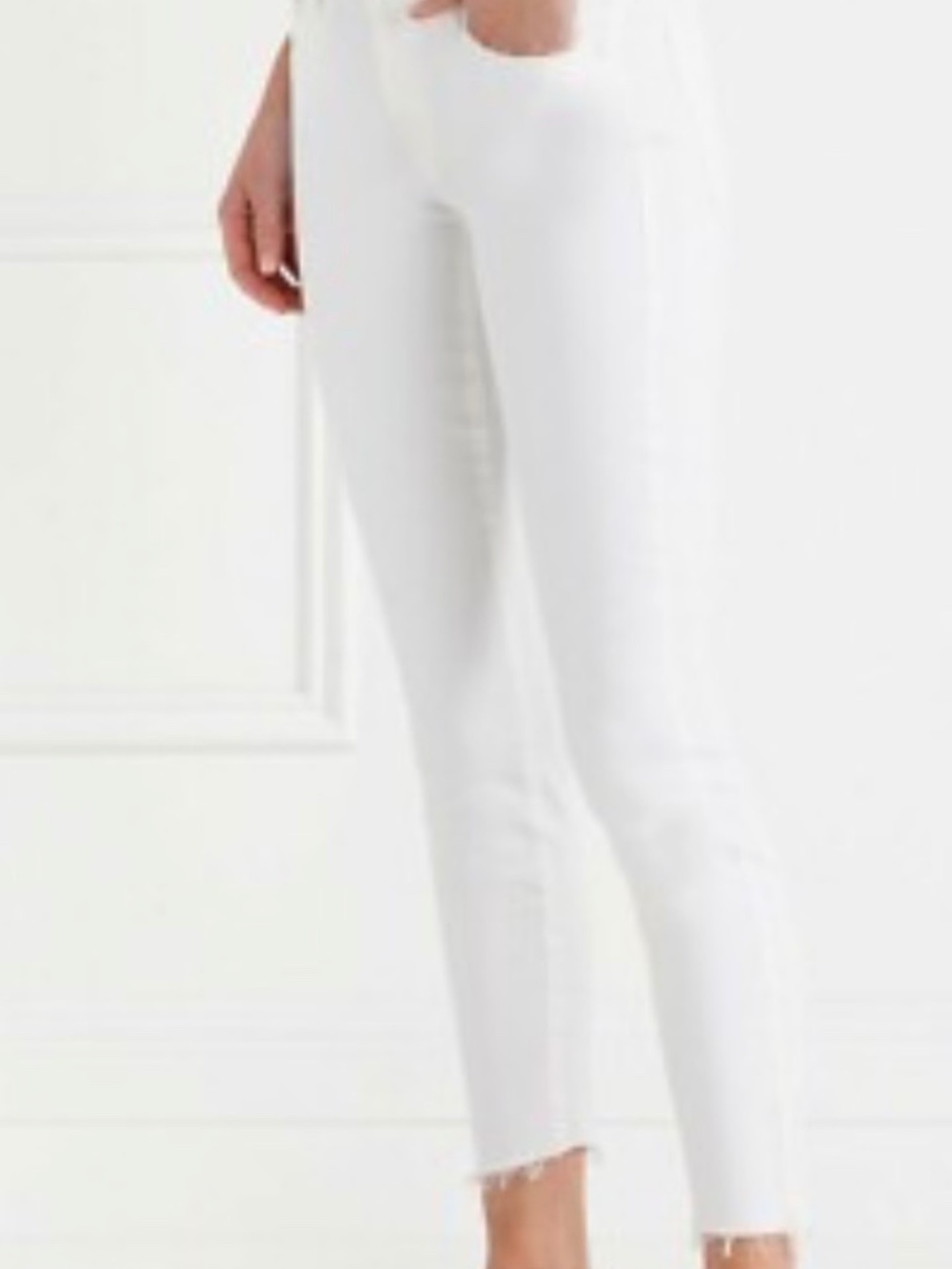 Mother White jean Looker Ankle Fray Glass Slipper size 30